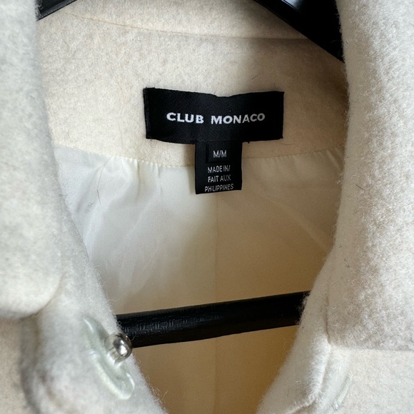CLUB MONACO women’s ivory wool snap coat (M) - Picture 3 of 9